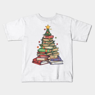 christmas book tree Kids T-Shirt